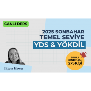 2025 Sonbahar Dönemi Temel Seviye Canlı YDS Dersi