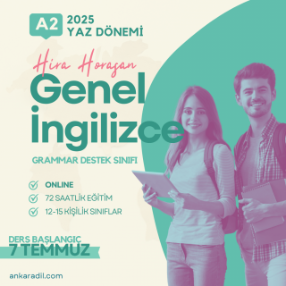 2025 Yaz A2 Seviye Genel İngilizce Dersi